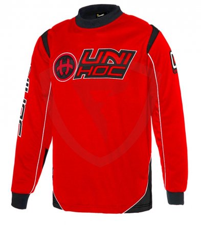 Unihoc Optima JR. Neon Red / Black goalie jersey
