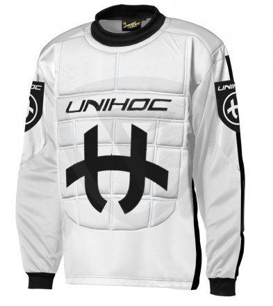 Unihoc Shield JR. White / Black goalie jersey