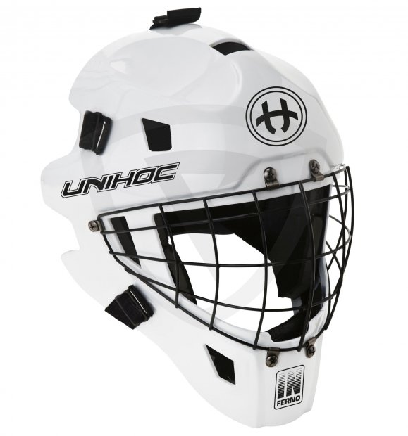 Unihoc Inferno 44 White Goalie Mask 12547 GOALIE MASK UNIHOC INFERNO 44 WHITE