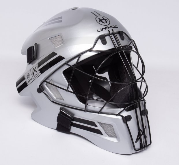 Unihoc Alpha 66 Silver-Black Goalie Mask Unihoc Alpha 66 Silver-Black Goalie Mask